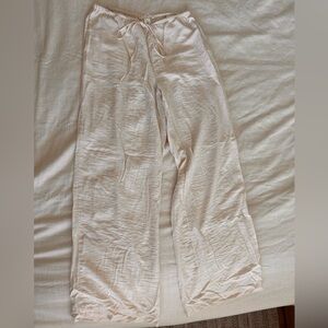 Cream satin pants